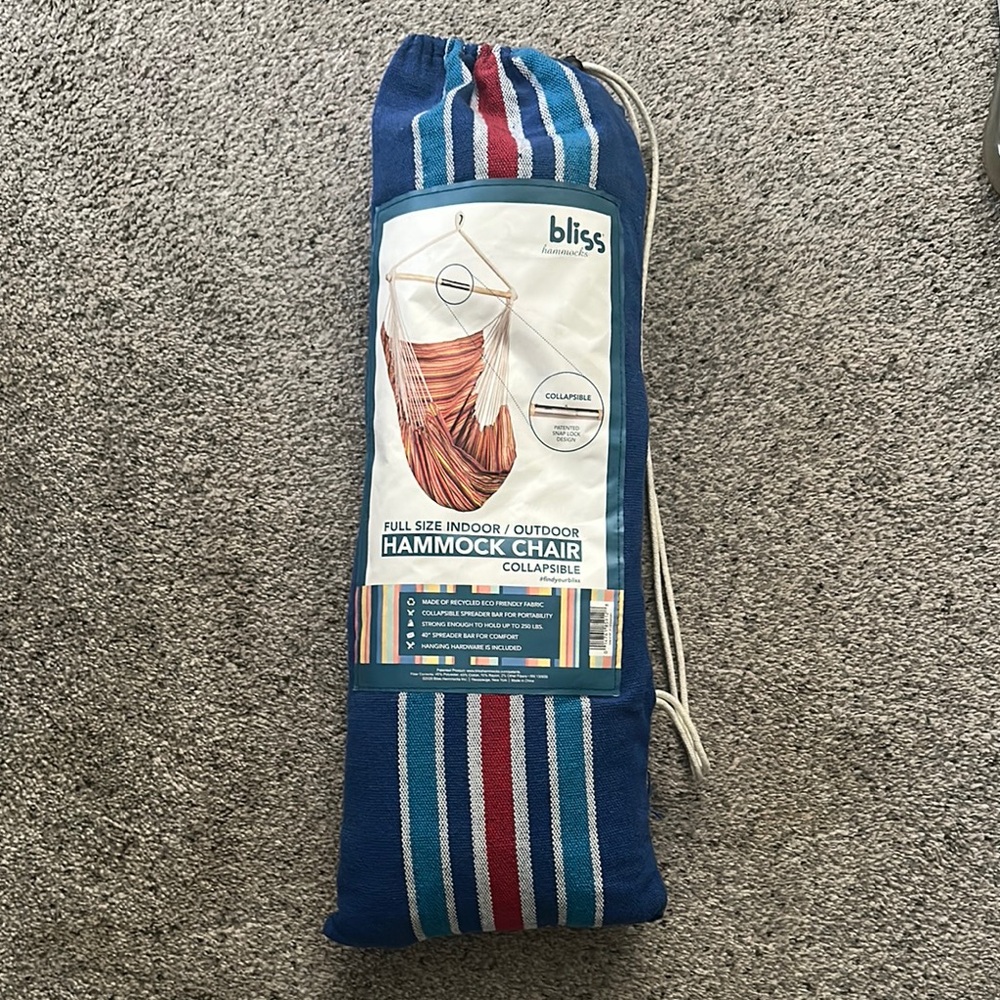 NEW Bliss Collapsible Hammock Chair with Stripes
